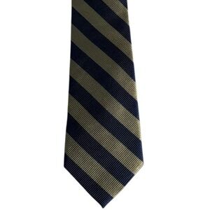 Smith & Logsdon Mens Woven Tie Striped Blue Tan Preppy Academia New